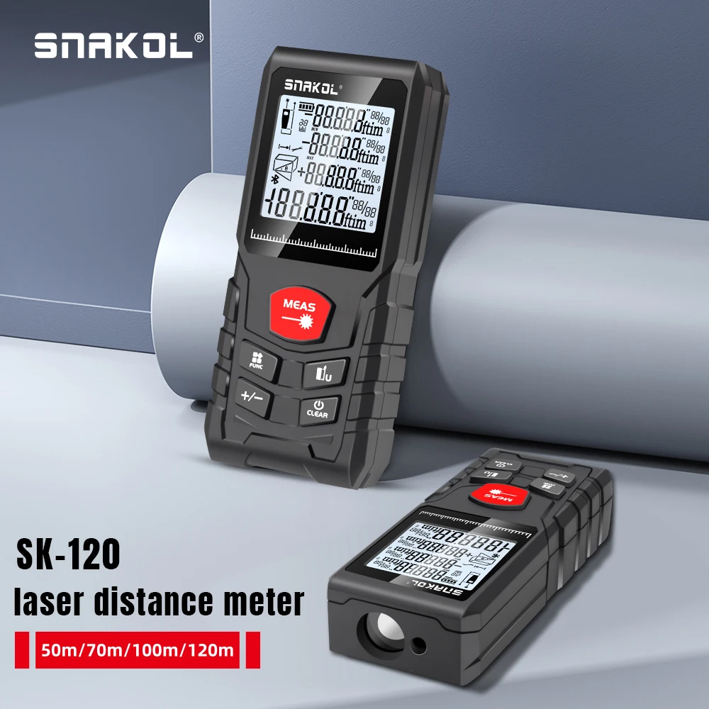 Stanley Tape 25Ft - Medidor de Distancia Láser Digital SNAKOL